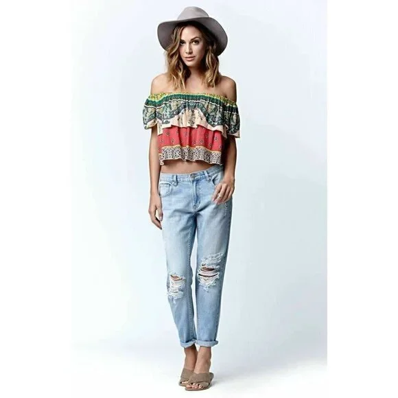 O'Neill Dallas Off-The-Shoulder Cropped Top - Womens Shirts Size S L - Picture 7 of 12